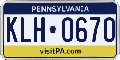 PA license plate KLH0670