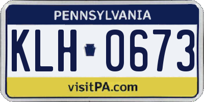 PA license plate KLH0673