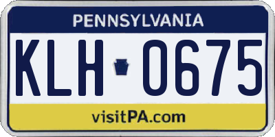 PA license plate KLH0675