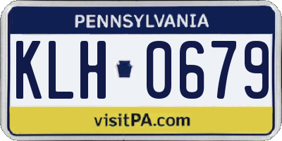PA license plate KLH0679