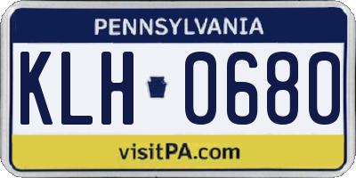 PA license plate KLH0680