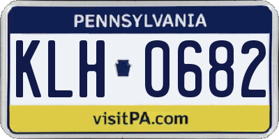 PA license plate KLH0682