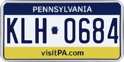PA license plate KLH0684