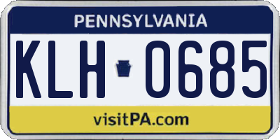 PA license plate KLH0685