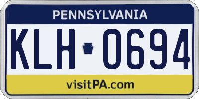 PA license plate KLH0694
