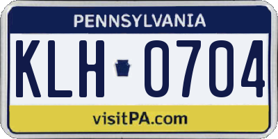 PA license plate KLH0704