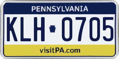 PA license plate KLH0705