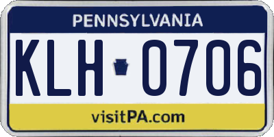 PA license plate KLH0706
