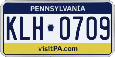 PA license plate KLH0709