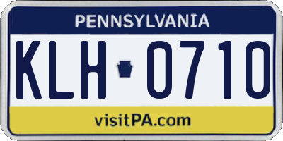 PA license plate KLH0710