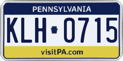 PA license plate KLH0715