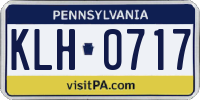PA license plate KLH0717