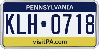 PA license plate KLH0718