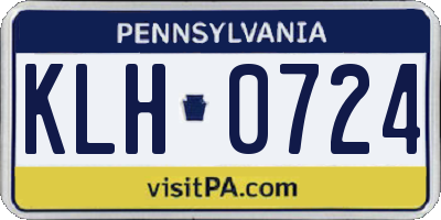 PA license plate KLH0724
