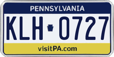 PA license plate KLH0727