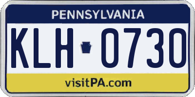 PA license plate KLH0730