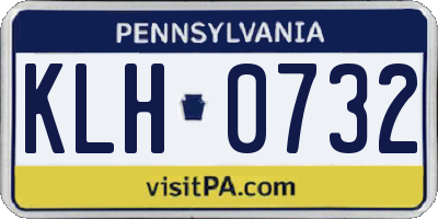 PA license plate KLH0732