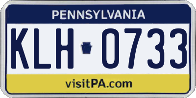 PA license plate KLH0733