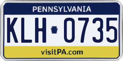 PA license plate KLH0735