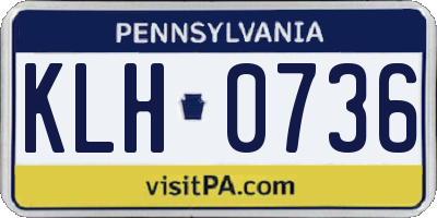 PA license plate KLH0736