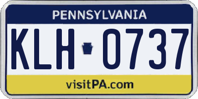PA license plate KLH0737