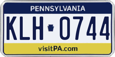 PA license plate KLH0744