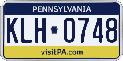 PA license plate KLH0748