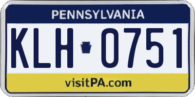PA license plate KLH0751