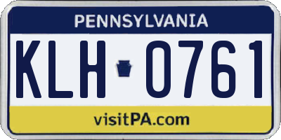 PA license plate KLH0761