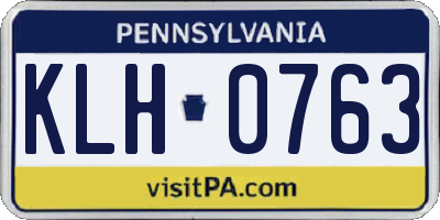 PA license plate KLH0763