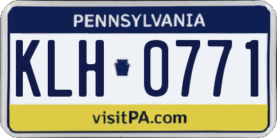 PA license plate KLH0771