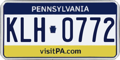 PA license plate KLH0772