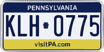 PA license plate KLH0775