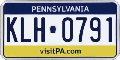 PA license plate KLH0791