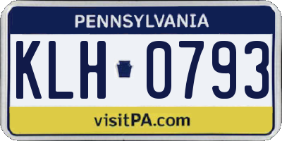 PA license plate KLH0793