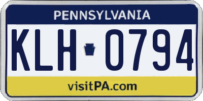 PA license plate KLH0794