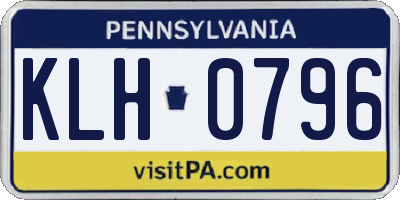 PA license plate KLH0796