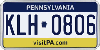 PA license plate KLH0806