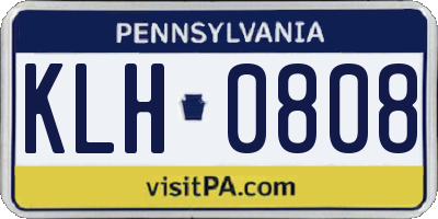 PA license plate KLH0808