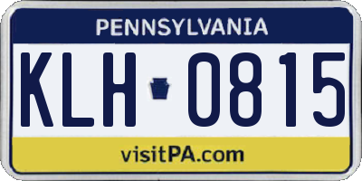PA license plate KLH0815