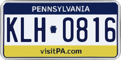 PA license plate KLH0816