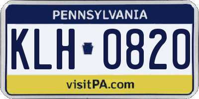 PA license plate KLH0820