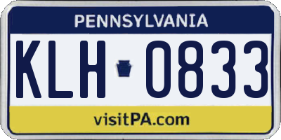 PA license plate KLH0833