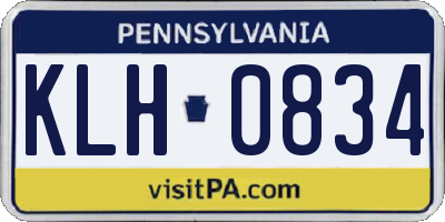 PA license plate KLH0834