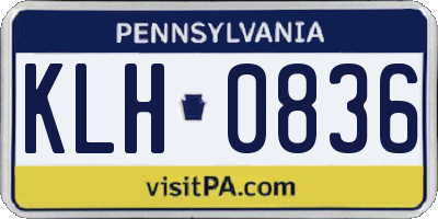 PA license plate KLH0836