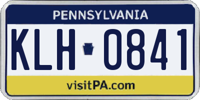 PA license plate KLH0841