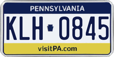 PA license plate KLH0845
