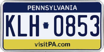 PA license plate KLH0853