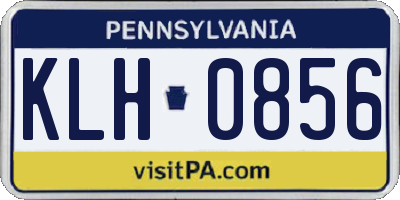 PA license plate KLH0856