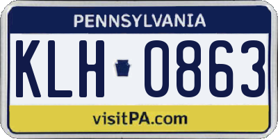 PA license plate KLH0863